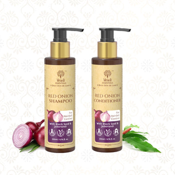 Khadi Essentials Red Onion Hair Shampoo And Red Onion Hair Conditioner Combo